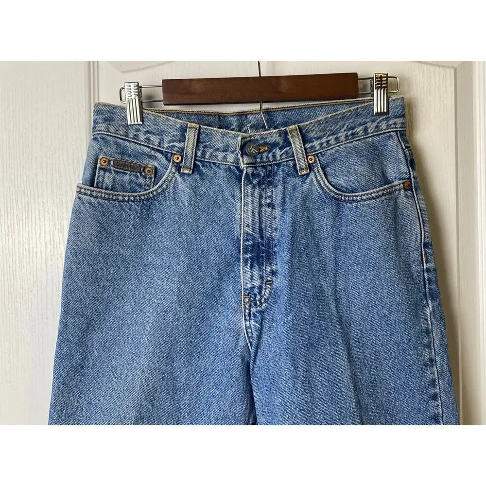 Vintage Calvin Klein Women's Double Stone Washed High-Rise Jeans Size 10